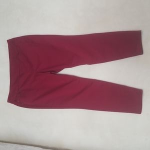 Wine red mid rise skinny pants
